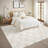 9x12 Beige Runner Washable Indoor Area Rug Geometric Pattern Non Slip Stain Resistant Carpet-355138300