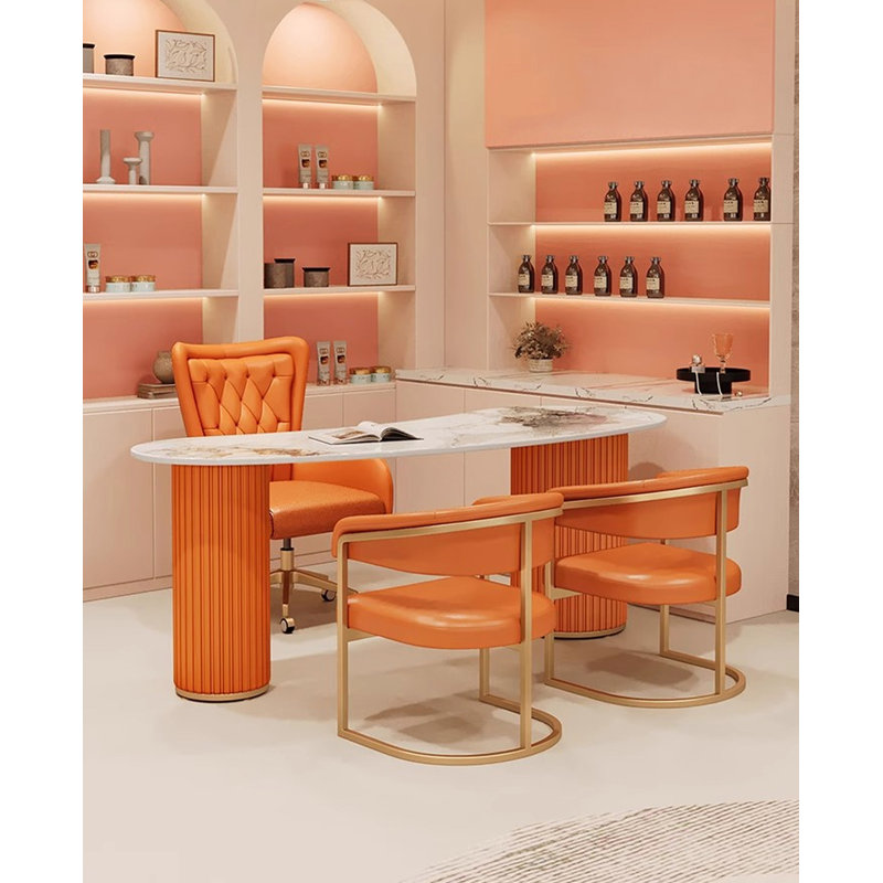 Bureau en métal fritté clair et luxueux Light, H 29,5 po x l 78,7 po x P 27,6 po