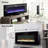 48 Inch Curved Front Wall Mounted Electric Fireplace With Remote And Multi Color Flame & Emberbed
