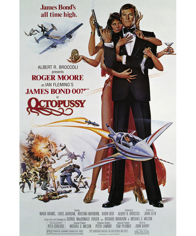 James Bond 007 Octop Chatte, H 40 po x l 27 po