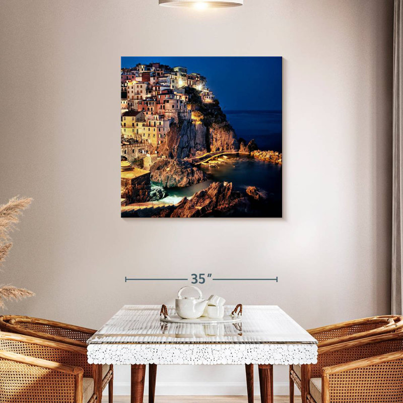 Gillard Manarola au Cinque De Terre, Italie, H 36 po x l 36 po