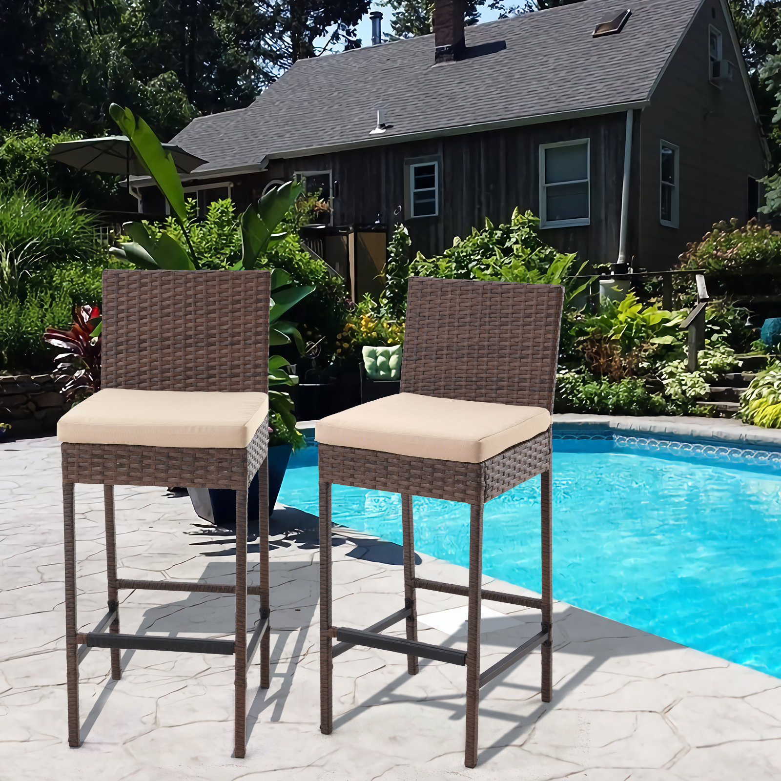 Tabouret de bar pliable portable de 70 cm – Chaise haute dos nu avec cadre en acier et siège rond, rembourrage minimal, léger et facile à transporter pour le bureau, les événements