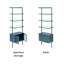 Bibliothèque de rangement en fer et en verre Julcl H 72 po x l 24 po x P 14 po Julina-952486456