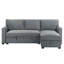Canapé modulaire 2 pièces avec canapé-lit et chaise de rangement réversible, gris-130151809