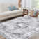 Machine Washable Rugs Oriental Floral Non-Slip Low Pile Rubber Backing Area Rug for Living Room Bedroom Kitchen Dining Room