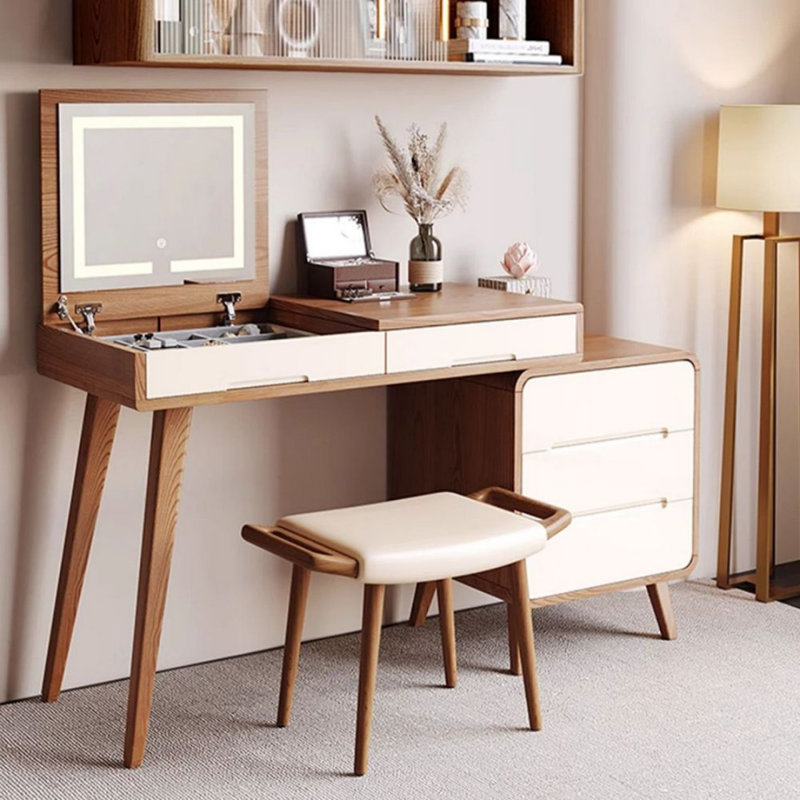 Makeup Vanity with Light mirror,4 drawers,Power Outlet