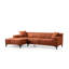 Canapé d'angle moderne, revêtement en tissu orange, 57,1 po x 98,4 po x 33,9 po | Structure en bois de hêtre et en carton, 100% polyester, nettoyage à sec | 2 coussins inclus, coussins fixes rembourrés de mousse et de plumes, design industriel élégant-1793283061-1793283067