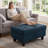 Rectangular Storage Ottoman Bench With Hinged Lid, Faux Leather Footrest For Living Room, Bedroom, Entryway, Dark Blue, 35"X23.5"X17.5"-487873014