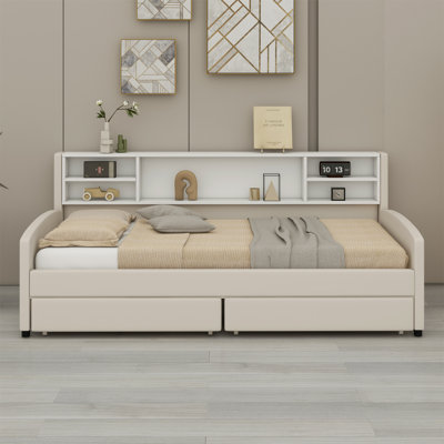Upholstered Platform Bed With Storage And Drawers by Lark Manor