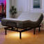 Cadre de lit réglable intelligent avec matelas de massage et de mousse à mémoire de forme - zéro gravité, anti-ronflement, contrôle de l'application, charge USB, capacité de 750 lb, hauteur de 4 po / 8 po / 12 po-1080518718