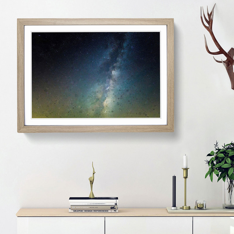 Starry Dream in Abstract - Framed Print, 27cm H x 36cm W x 2cm D, Oak Framed