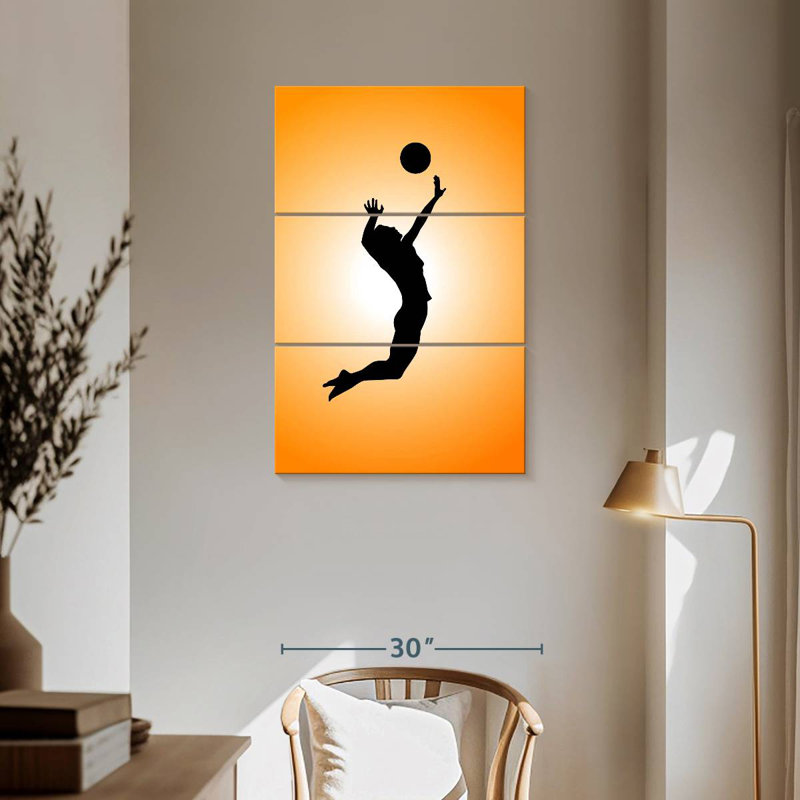 Silhouette de joueur de volleyball Sireci, H 57 po x l 36 po