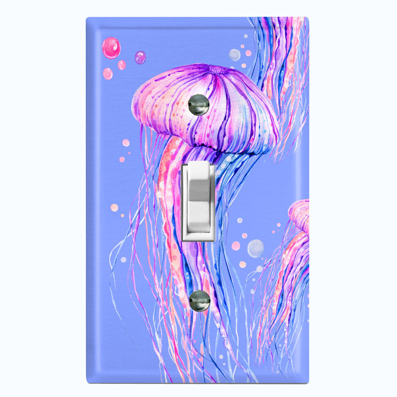 Jelly Fish Pink Party Lavender Nautical & Beach 1 - Gang Toggle Light Switch Standard Wall Plate