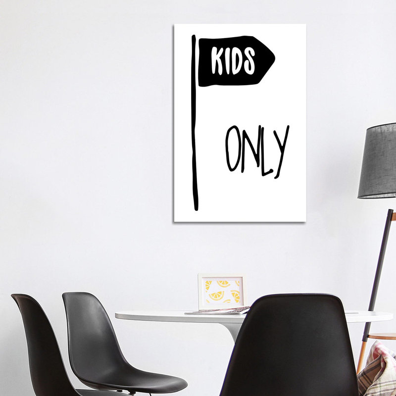 Kids Only Black by Pixy Paper - Wrapped Canvas Print, 101.6 cm H x 66.04 cm W x 1.91 cm D