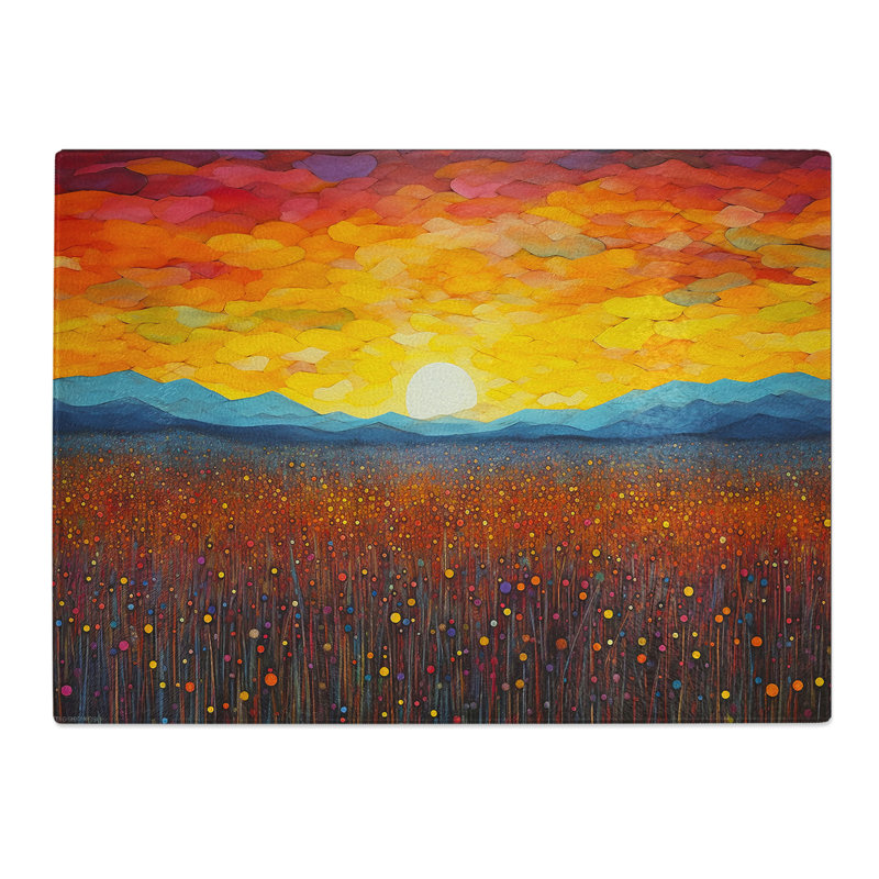 Sunrise Colour Field No.2  Glass Chopping Board