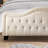 Upholstered Polyester Tufted Button Adjustable Height Headboard with Footboard-1381216255-1381216002