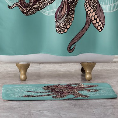 Tapis de bain à fleurs octopus