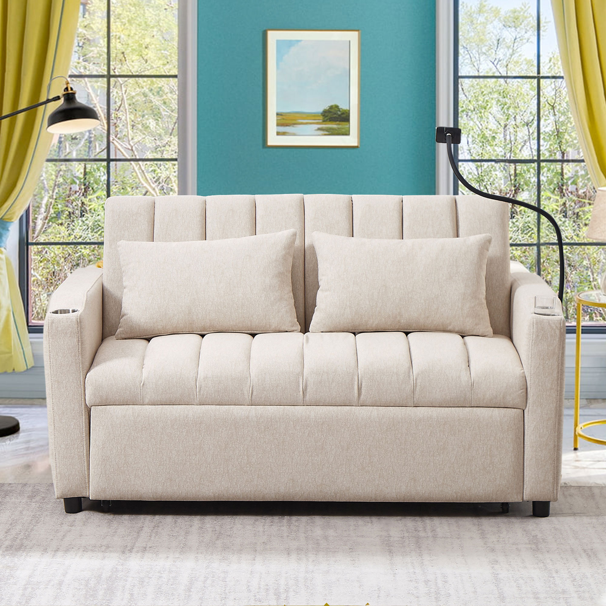 Latitude Run® Norrv 55.9'' Upholstered Reclining Sofa | Wayfair