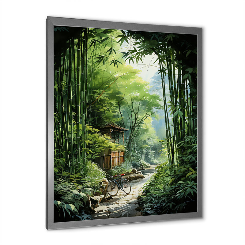 «Jade Journey Green Forest», impression sur toile_107010, Cadre photo argenté, H 32 po x l 24 po x P 1 po