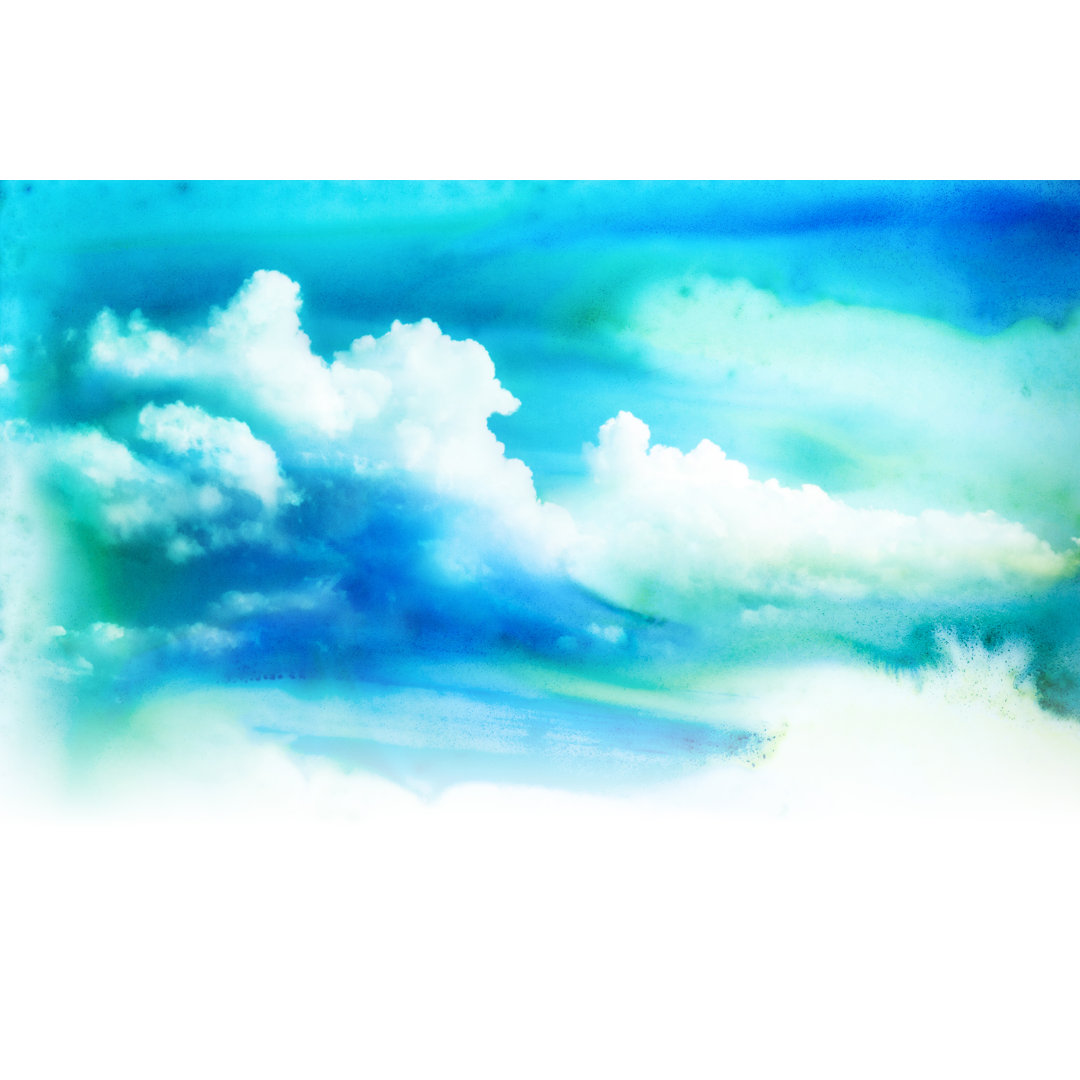 Aquarell Illustration der Wolke von NK08gerd - Leinwand Gemälde gewickelt