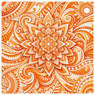 Rideaux de douche orange à motif cachemire extra long