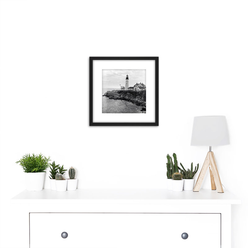 Abbott Lighthouse Maine Sea Coast Photo 1 Piece Single Picture Frame Wall Art