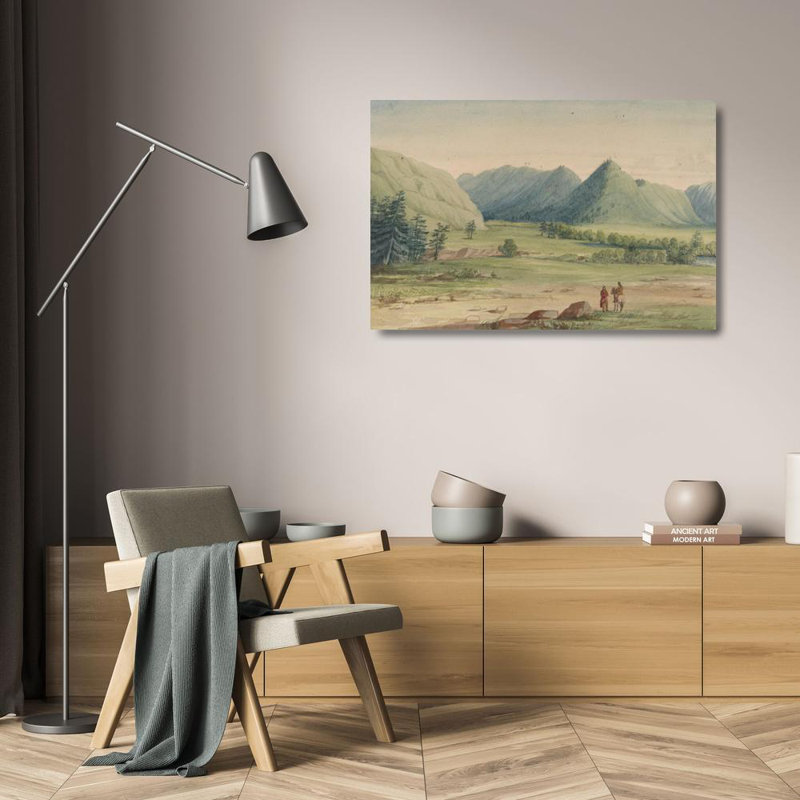«Hell Gate - Entrance to Cadotte's Pass from The West» par John Mix Stanley - Art mural sur toile tendue avec châssis