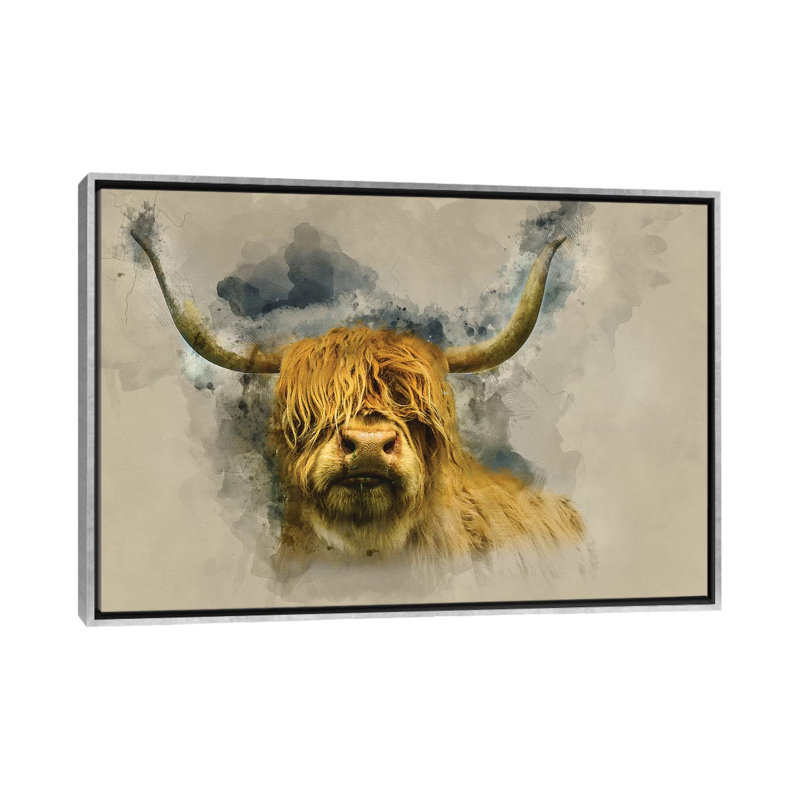 « Henry » par Mark Gemmell-impression d’art graphique, H 18 po x l 26 po x P 1,5 po, Toile avec cadre argenté, Pas de tapis