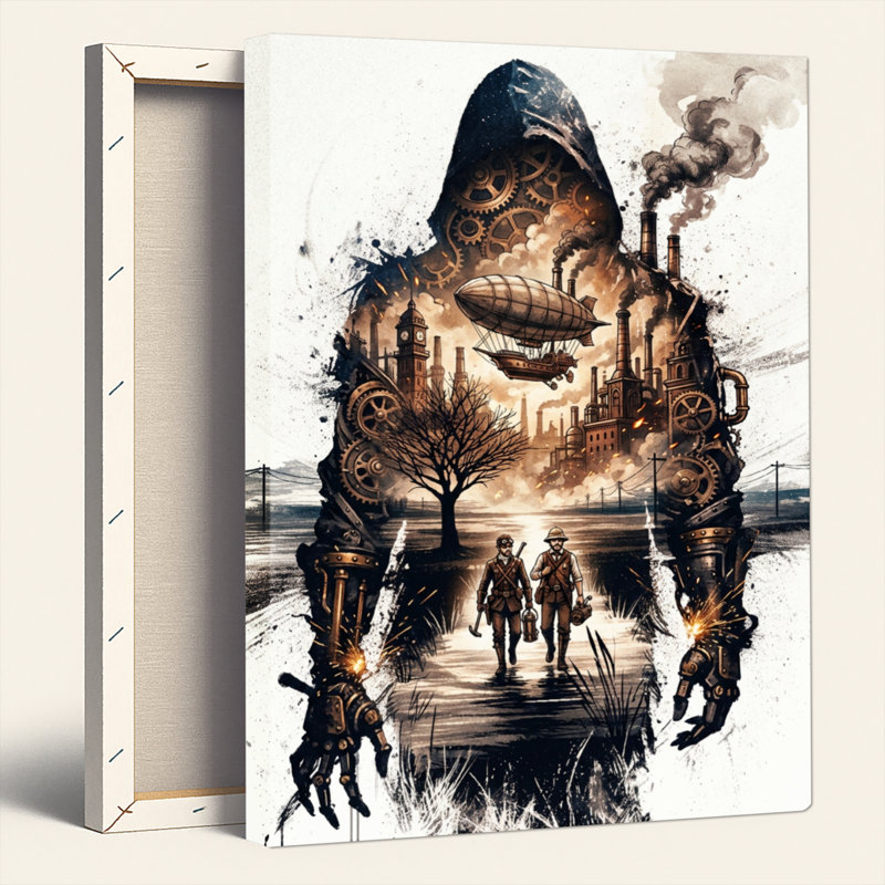 Ensemble de 1 tableau mural sur toile Steampunk Fantasy, 18"H x 12"W, Wrapped Canvas