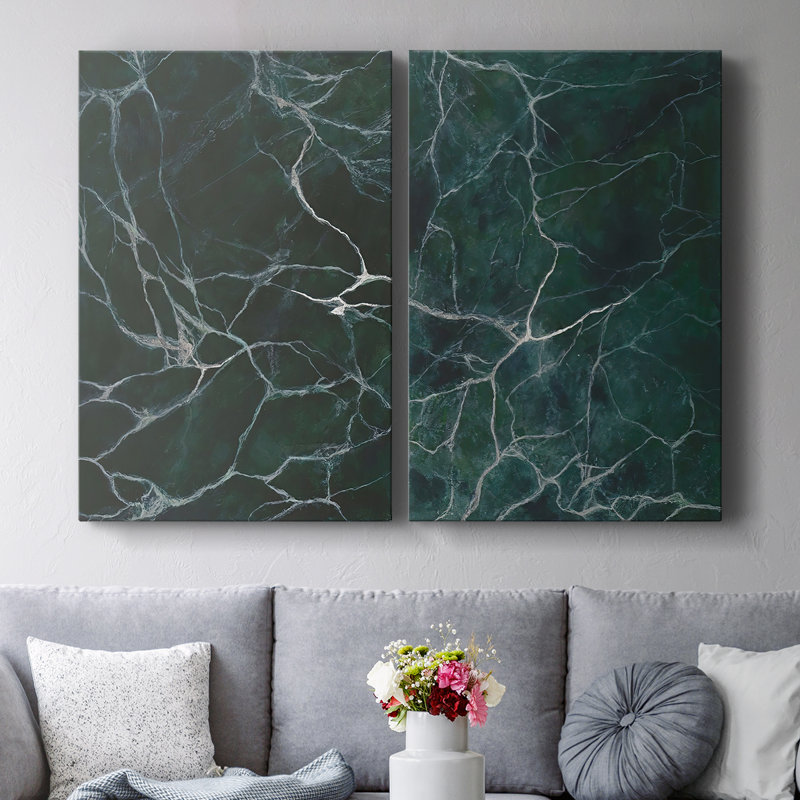 Marbre Jade I - Toile tendue avec châssis de qualité supérieure - Prêt à être accroché