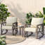 Ensemble de chaises berçantes d'extérieur pour 2 personnes avec table et coussins-1113810664