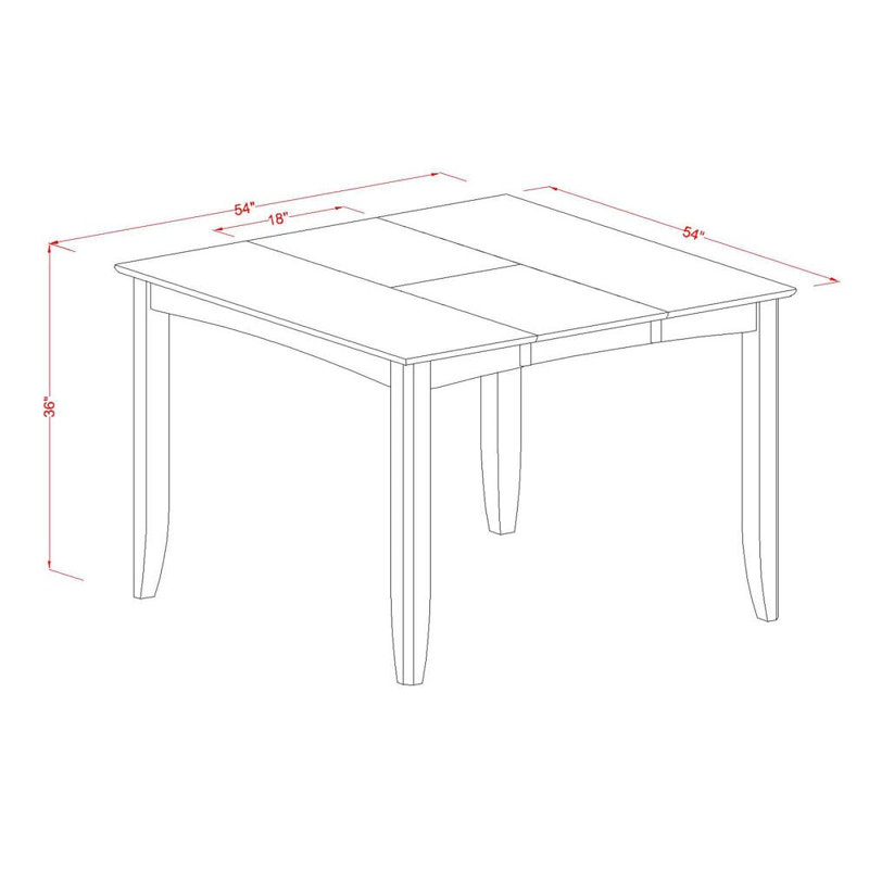 Cet ensemble de salle à manger à hauteur de comptoir 9 pièces comprend une table de cuisine carrée avec piédestal et 8 chaises de salle à manger en similicuir de 54 po x 54 po, cappuccino
