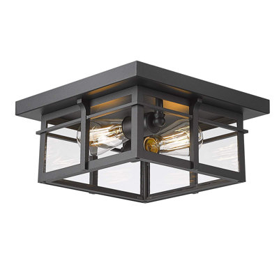 Éclairage encastré carré noir 2 lumières