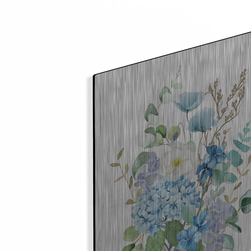 «Eucalyptus Blue C» par Jean Plout, art mural en métal, H 16 po x l 12 po