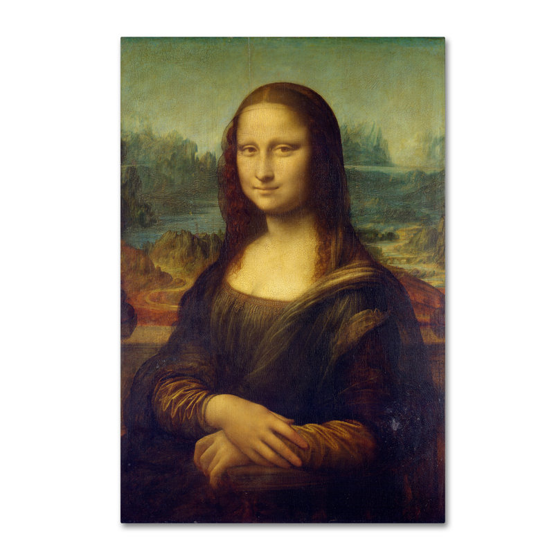 « mona lisa », reproduction sur toile tendue, H 19 po x l 12 po