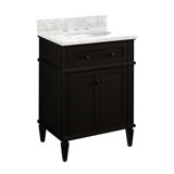 Elmdale 24" Freestanding Mahogany Single Basin Vanity Set  Oval Undermount Sink - 8" Faucet Holes