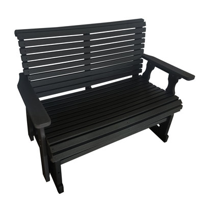 Fauteuil oscillant en PEHD avec dossier haut et siège profond, bois de sapin massif, 2 places