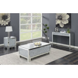 Gillian Square End Table Silver And Clear Mirror