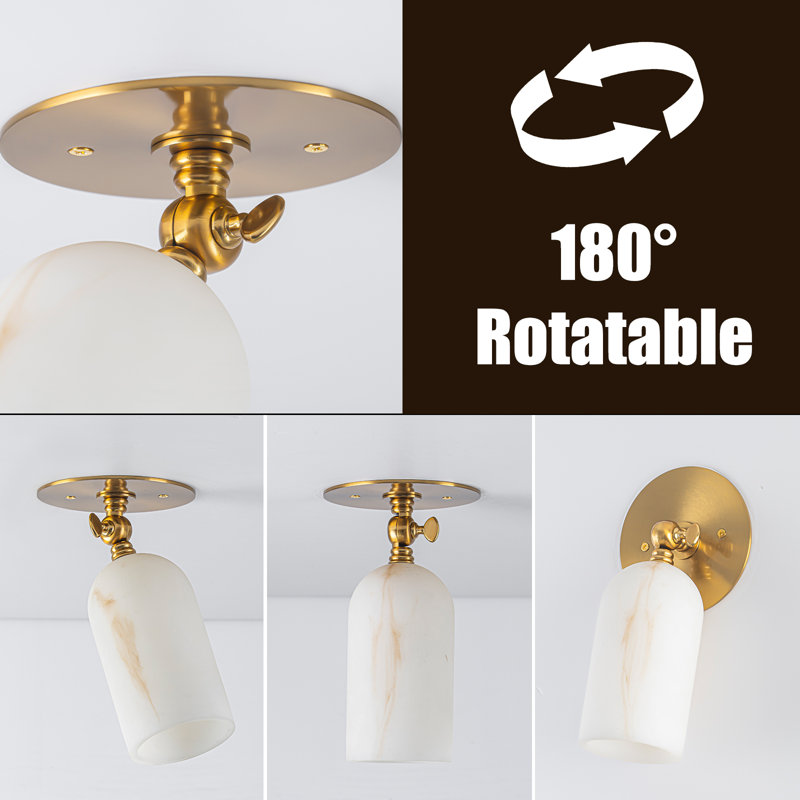 Alabaster Cylinder Flush Mount Spotlight