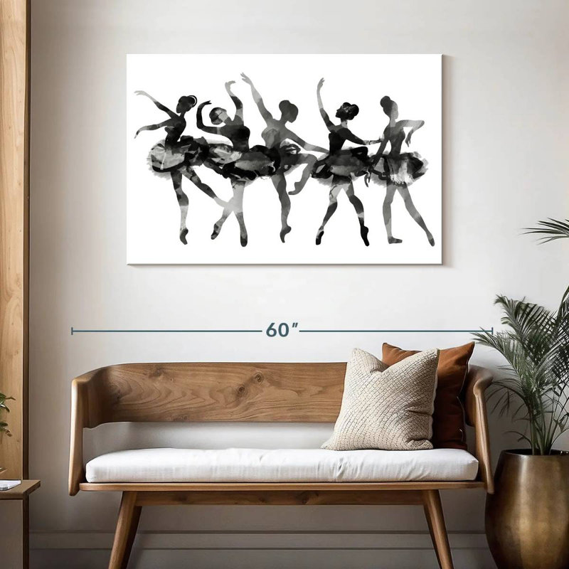 Enn ballerine noire silhouettes, H 30 po x l 45 po