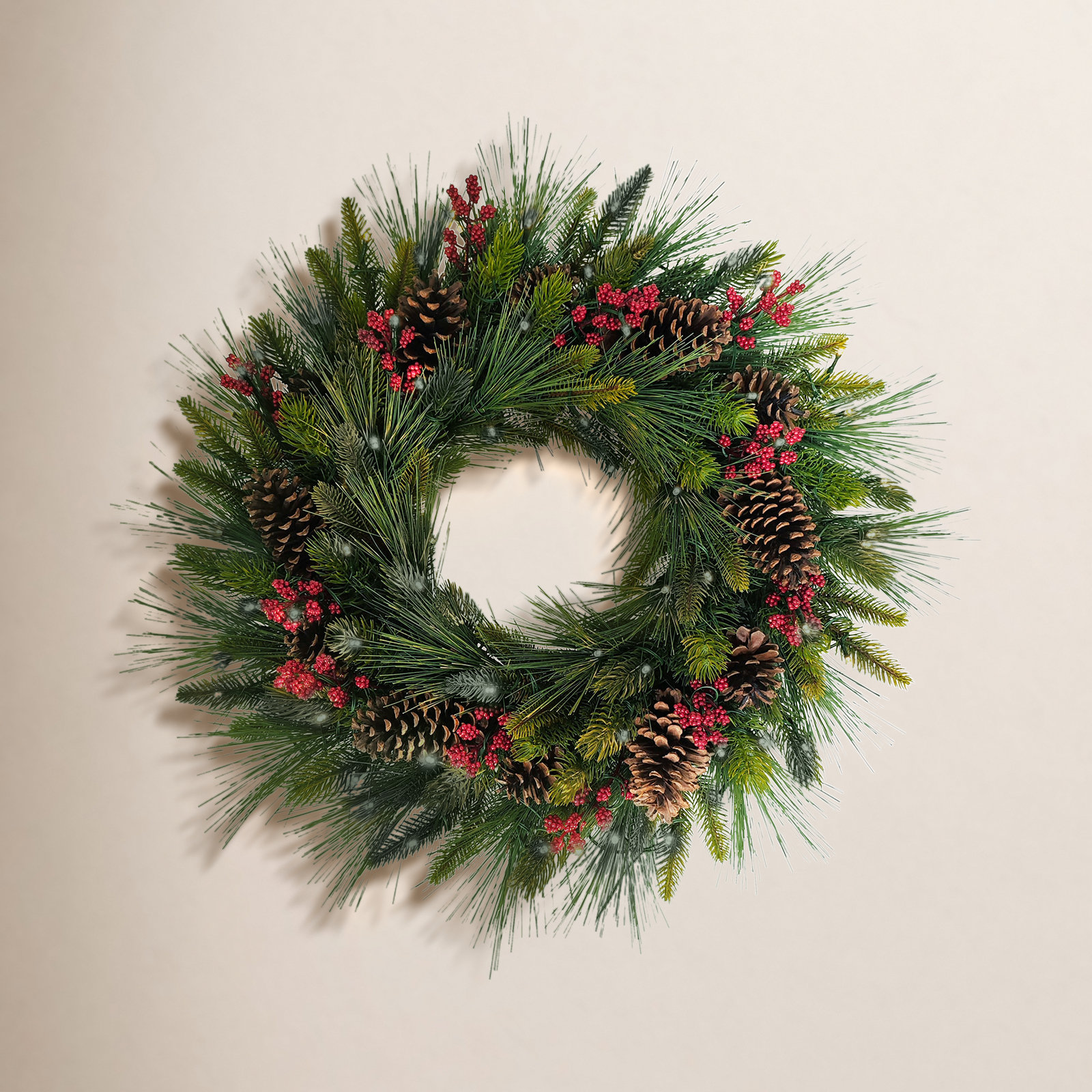 Pre-Lit Artificial Adorned Christmas Wreath