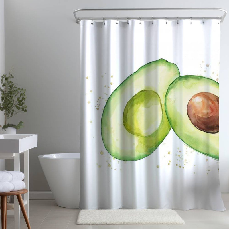 Shower Curtain GA80 – Polyester Shower Curtain, Dye Sublimation Print, 71" W × 74" L