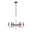 Luminaire suspendu rétro blanc et rouille avec luminaire suspendu 6 lumières (E12 sans ampoule incluse) pour salle à manger, vestibule, cuisine, chambre à coucher, salon, salle de conférence, bureau à domicile