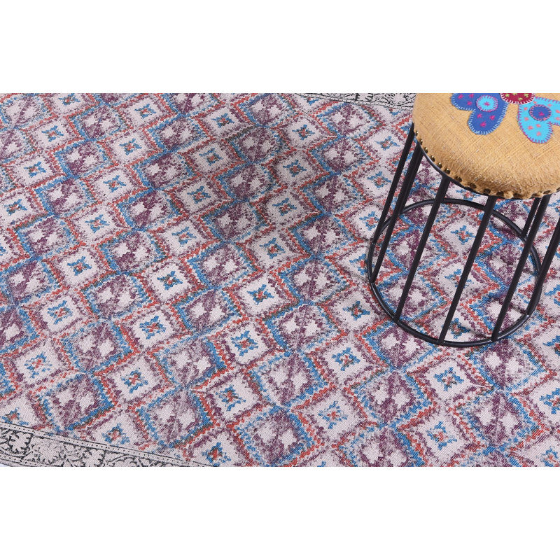Tapis rouge en coton tissé à plat à la main Crickhollow, Rectangle 3 pi x 5 pi