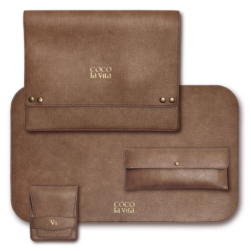 Ensemble de rangement de voyage en cuir 4 en 1