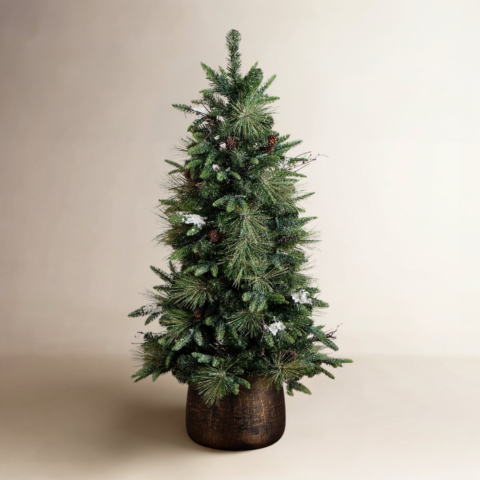 White 4' Pre-Lit Pine Christmas Tree