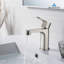 Robinet de lavabo de salle de bain monocorps en nickel brossé Sancy-24280015