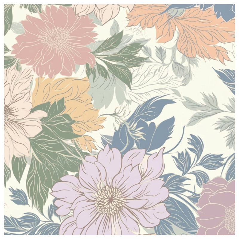 Édredon pastel à motif floral, Lit simple