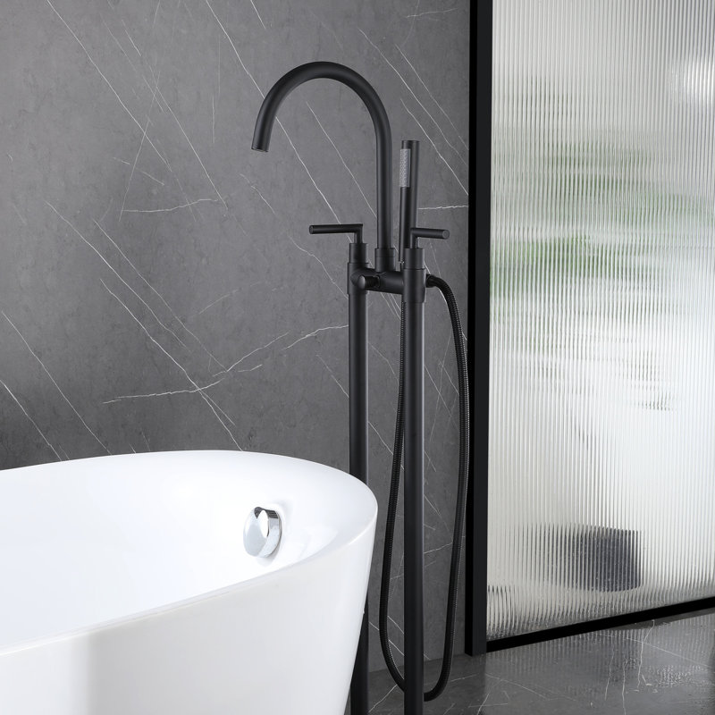 Robinet de baignoire autoportant, Noir mat