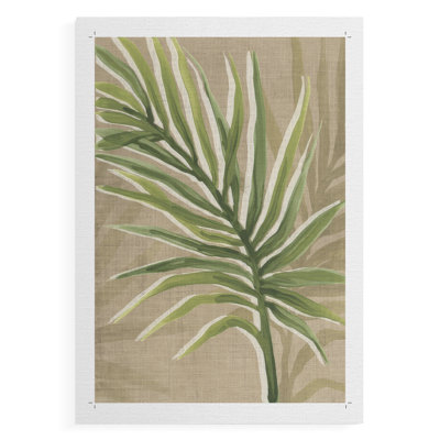 Burlap Palm Frond II -Canvas Print Only - NOT FRAMED